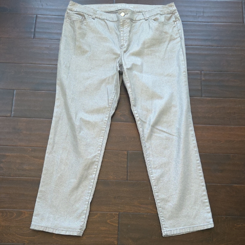 Chico's Silver Straight-Leg Pants